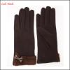 mirco velvet women&#39;s gloves with Fake fur and small bow