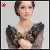 ladies cheap winter sheepskin leather hand gloves fur ending