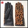 Horse fur plam women leather gloves with zipper