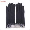 2016 fashion new spandex velvet gloves decorated with lovely leather flower
