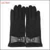 ladies black micro velvet winter gloves for wholesale