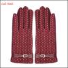 women&#39;s fingered spandex velvet dot gloves for wholesale