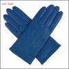 Womens warm lined leather gloves-Navy blue