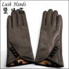 new 2016 winter mens touch screen brown leather gloves with buttons