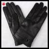 Mens Fashion Button Classic Soft Sheepskin Thin Running Leather Gloves