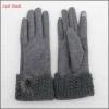 ladies high-quality fur ball woolen gloves wiht knitted cuff for wholesale