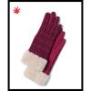 hot selling ladies lovely woolen gloves with fake fur cuff