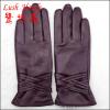 Ladies&#39; sheepskin working gloves with strap traditional leather glove