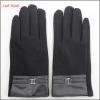 ladies simple micro velvet touch finger hand gloves women with PU belt