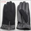 2016 men &#39;s fashion woolen connect PU leather glove with zipper