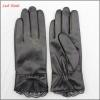 ladies wholesale winter leather hand gloves black with lace