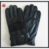 Men&#39;s cheap classic leather stitching knitted leather gloves