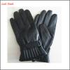 simple men &#39;s warm winter black driving leather fabric wholesale gloves with belt