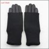 ladies winter wholesale black leather hand gloves with Knitting looping