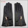 Women genuine wholesale sheepskin winter leather gloves with zipper #1 small image