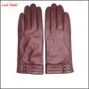 2016 women fashion goatskin touch-screen buttons goatskin hand leather gloves with folding wristband
