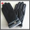 men &#39;s long warm winter genuine leather gloves with belt