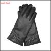 ladies Simple thermal sealing stripes sheep skin leather gloves #1 small image