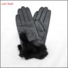Women&#39;s Silk Lined Hairsheep Leather Gloves with Fur Cuffs