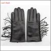 ladies fashion wholesale winter leather hand gloves black with tassel