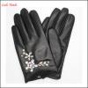 Fashion elegant ladies short Beautiful diamond inlaid pattern leather gloves