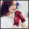 2016 fashion women wear accessory touch screen hand dresses leather gloves with fur ball