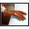 Lady&#39;s colorful finger trimmed genuine leather gloves