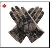 2017 women&#39;s hot sale lace back grey leather gloves