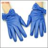 ladies navy leather gloves with bow cuff details