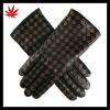 Black and Taupe Woven Leather Gloves for the fashion lady