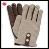 China&#39;s high quality woolen-leather combined hand gloves with buttons