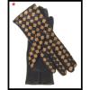 Ladies smart phone touch screen sheepskin weaved checker leather gloves for wholesale