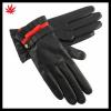 ladies sheepskin dubai importer leather gloves with red bow and flod side #1 small image