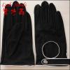 2016 black wholesale driving suede gloves with knuckle holes