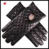 Men &#39;s lined woollen leather gloves with back quilting seam