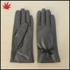 Lady grey hand leather gloves make your hands warm