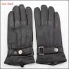 Men&#39;s sheepskin winter leather gloves with belt buckle