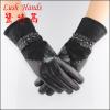 Fashion ladies sheepsuede leather gloves with rivet details