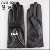 2016 new sheepskin leather gloves decorated with zippers