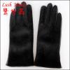 ladies wholesale high quality black hand gloves with fur shell