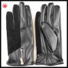 men&#39;s winter driver cloth and leather gloves with zipper