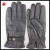 Black Leather gloves with leather belt and button style