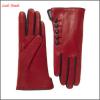 2015 fashion ladies black sheepskin wool lining leather gloves with button