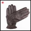 men&#39;s Simple thermal sealing stripes sheep skin leather gloves