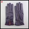 basic style purple color with zipper leather glove for lady