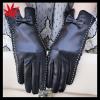 Classical bowknot Women&#39;s black Leather Gloves