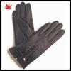 ladies genuine winter black leather hand gloves