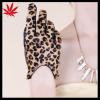 Fashion Leopard Short Women&#39;s Driving Leather Gloves with horse fur cuff