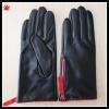 women zipper glove black sheepskin new design leather glove