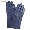 ladies new style high fashion wearing navy blue leather gloves